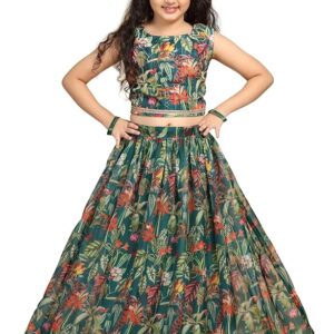Fashion Dream Girl's Silk Blend Readymade Lehenga Choli Set |Lehenga Choli for Girls|Ethnic Wear|Kids Lehenga